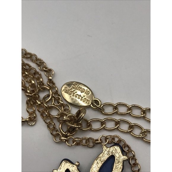 Simple Addiction‎ Necklace, Blue  RED Acrylic Faux Stones, Rhinestones cluster - Picture 6 of 7